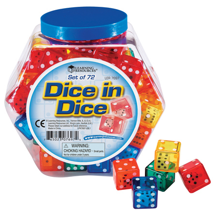 LEARNING RESOURCES Dice in Dice Bucket, 72 Dice 7697